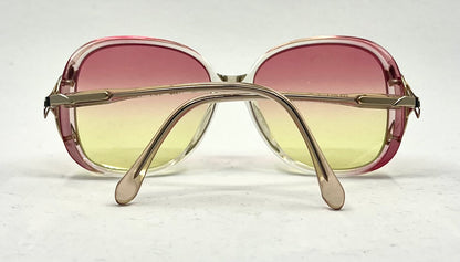 Luxottica Vintage Oversized Sunglasses-with New Rose/Lemon Custom Lenses