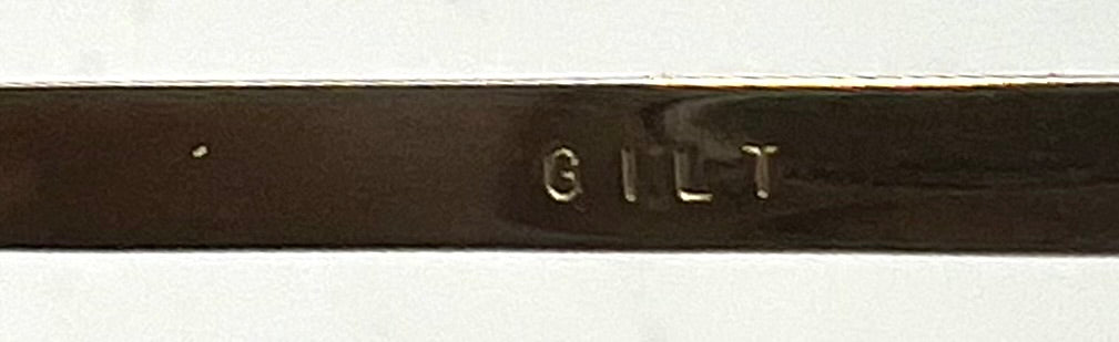 VOGUE GILT-Vintage Rimless Shield Sunglasses Faceted Edge Purple Pink Gradient NOS