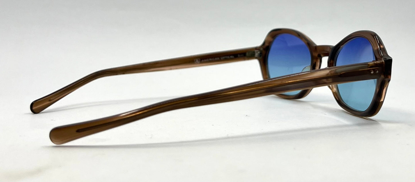 Vintage American Optical Sunglasses 5 1/4 Custom Light Blue Lenses USA