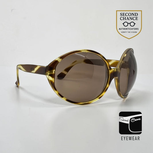 NISOL Vintage 1970s Oversized Round Honey Tortoise Sunglasses-Unworn Original-ITALY