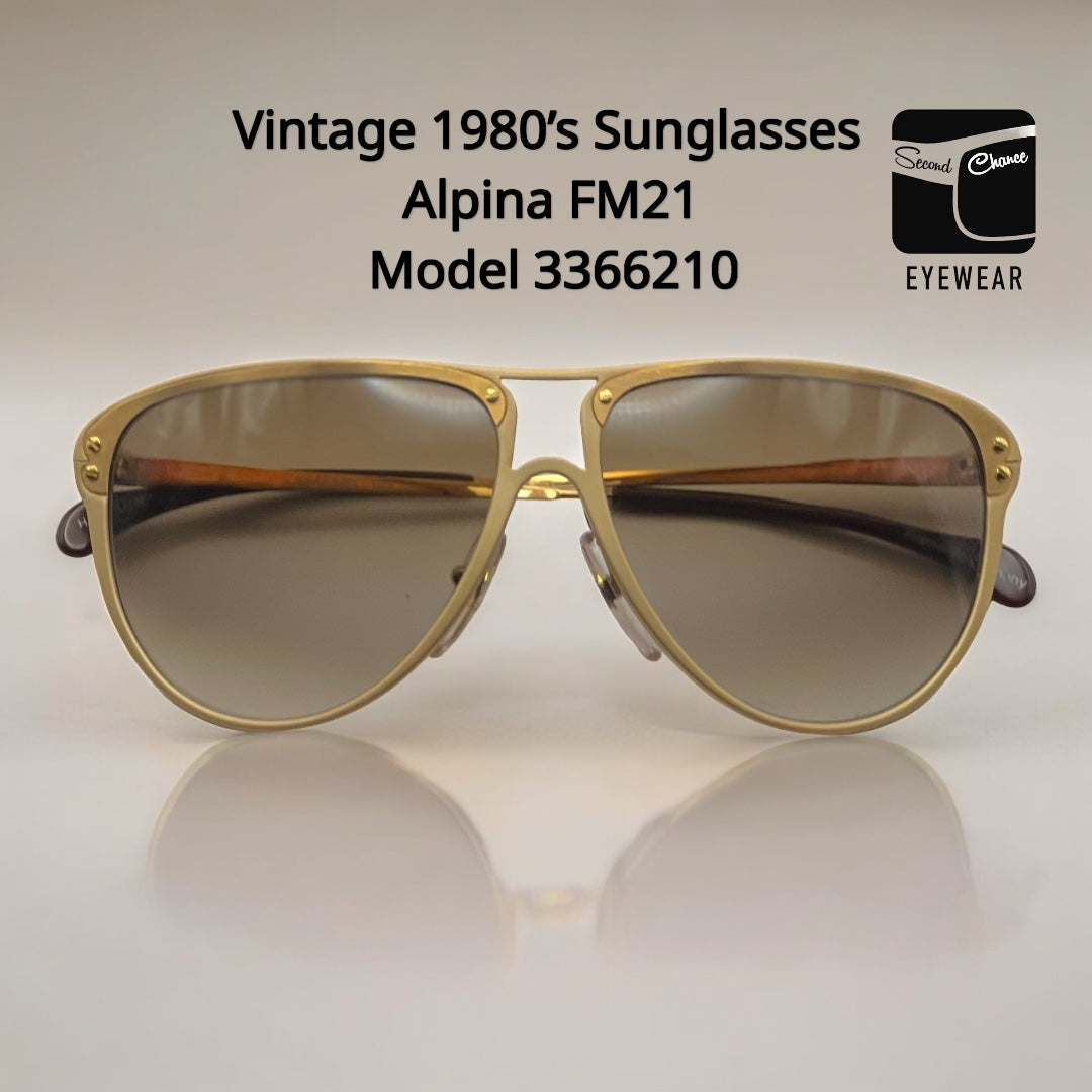 Vintage 1980s ALPINA FM21 Sunglasses-Model 3366210-New/Old Stock Frames