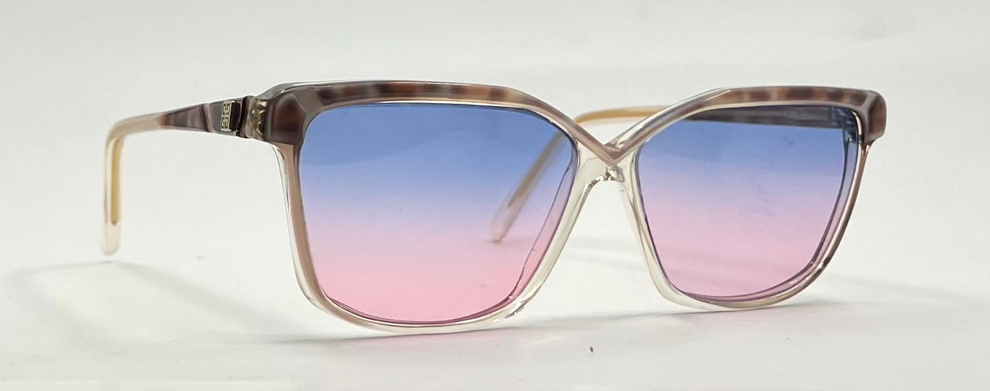 Givenchy Paris 004 Vintage Sunglasses-New Blue/Pink Gradient Custom Lenses-UNWORN