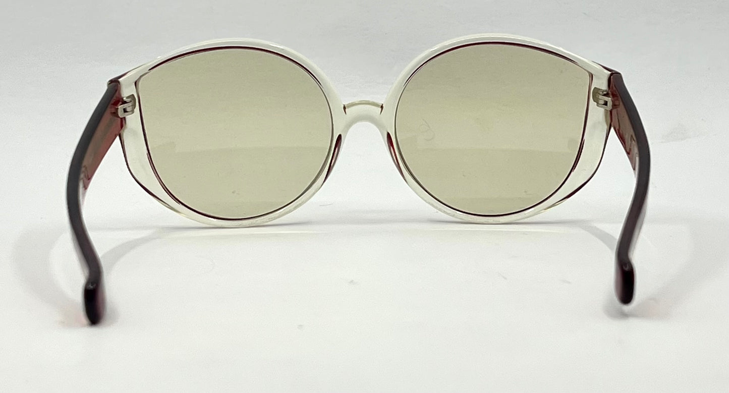 Luxottica Clear Red VINTAGE Sunglasses Unworn-w/New Custom Day/Night Lenses