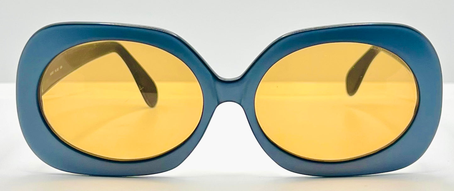 Hoseki HK. 232 KBN Vintage Sunglasses - Black Frame w/Yellow Amber Lenses, Made in Italy