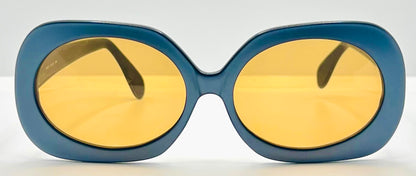 Hoseki HK. 232 KBN Vintage Sunglasses - Black Frame w/Yellow Amber Lenses, Made in Italy