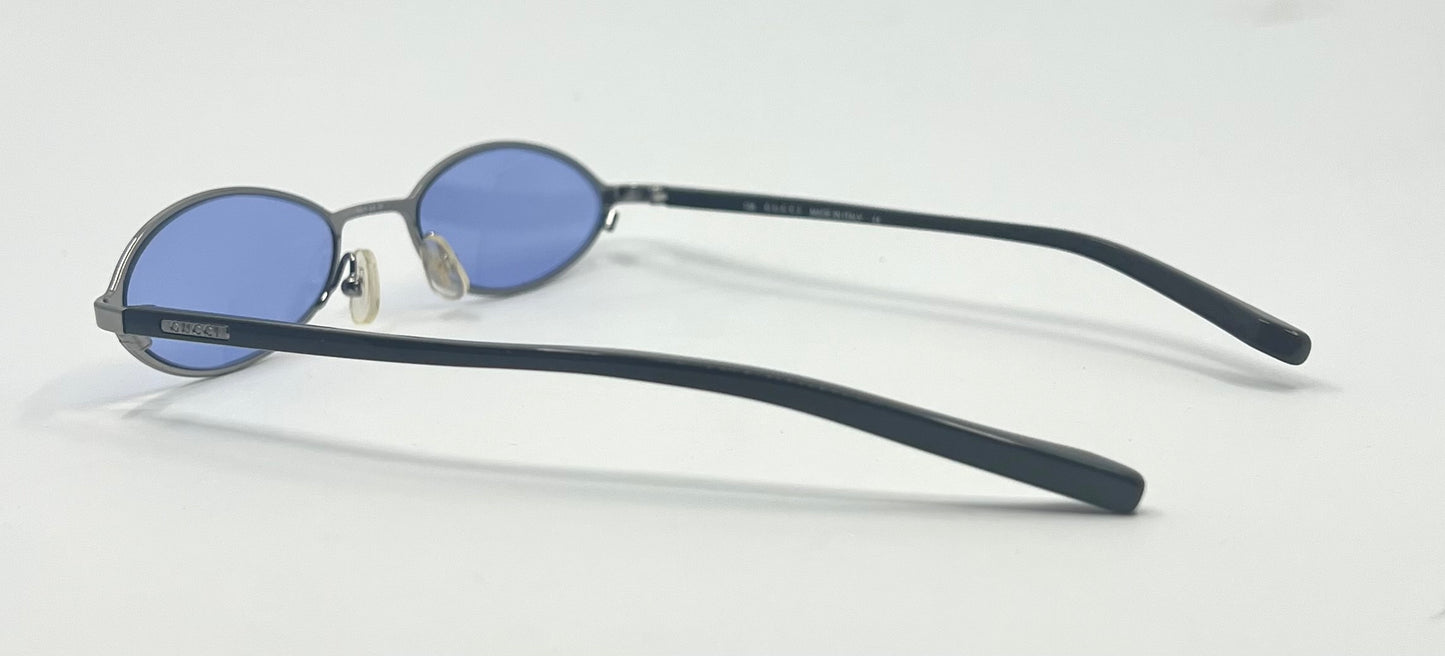 Gucci GG1668 836 Y2K Vintage Oval Sunglasses w/New Custom Light Blue Lenses