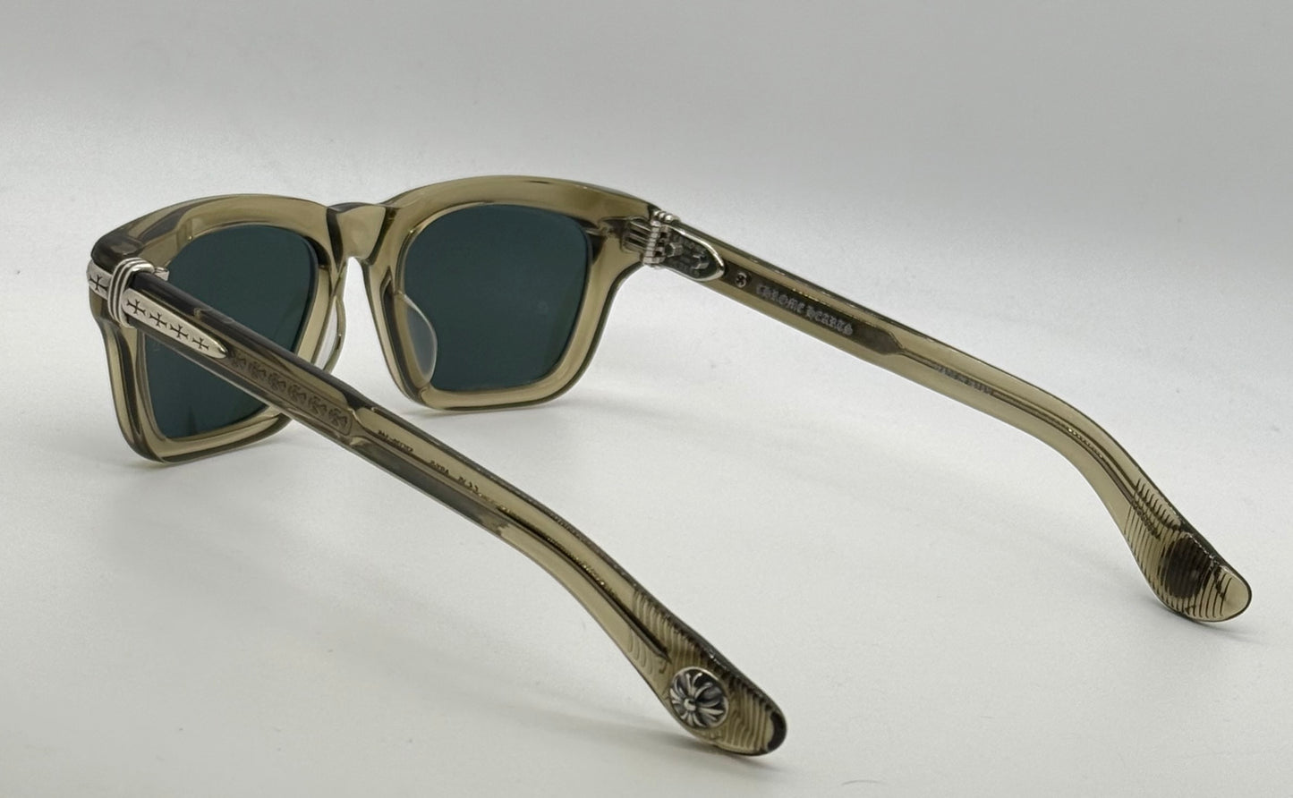 Chrome Hearts TRYPOLEAGAIN Army Green Sunglasses 52-20-146 Unworn Full Kit ZEISS Japan
