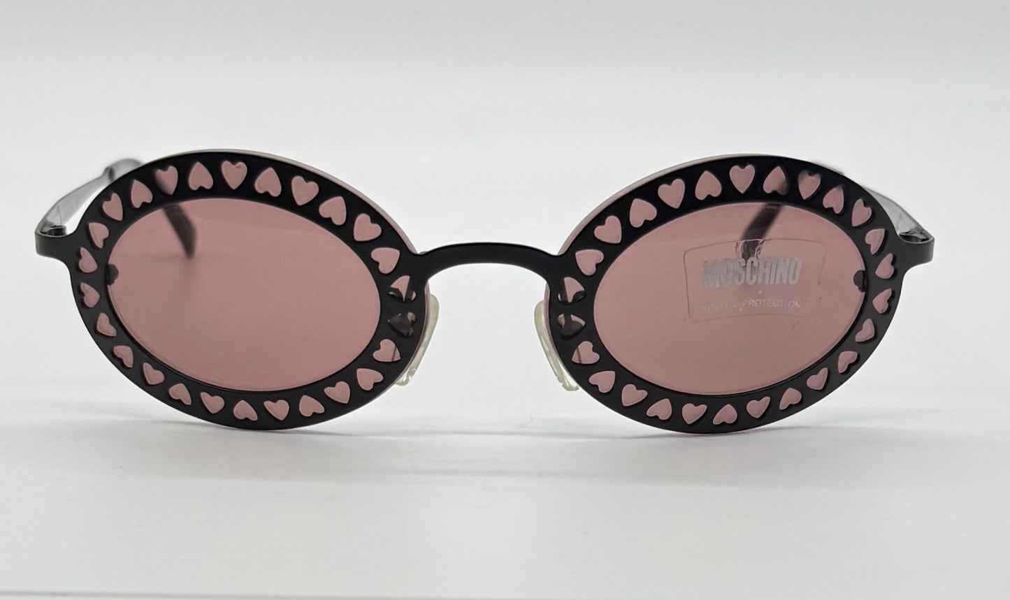 MOSCHINO M3089-S 53017 HEART CUTOUT SUNGLASSES-MADE IN ITALY-VINTAGE DEADSTOCK