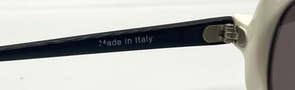 A.J. Morgan White Round Sunglasses Made in Italy – Pre-Owned, Iconic Mod Look