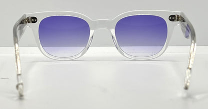 Garrett Leight Canter CR Crystal Sunglasses w/New Violet Fade Custom Lenses-47mm-New/Unworn