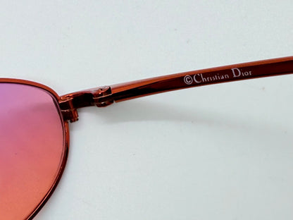 Christian Dior CD3605 32S Y2K Red Oval Sunglasses w/Custom Sunset Gradient Lenses