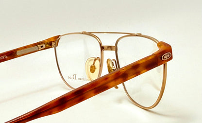 Vintage New/Deadstock Christian Dior 2722 10 Gold & Chestnut Frames – 54mm