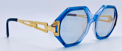 Vintage 1970s Pathway Hexagonal Blue Frame-Gold Temples-w/New Custom Berko’s Designs Lenses