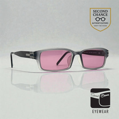 Garrison Perspectives-GP1208 Grey Crystal Y2K Sunglasses-New Solid Mauve Custom Lenses