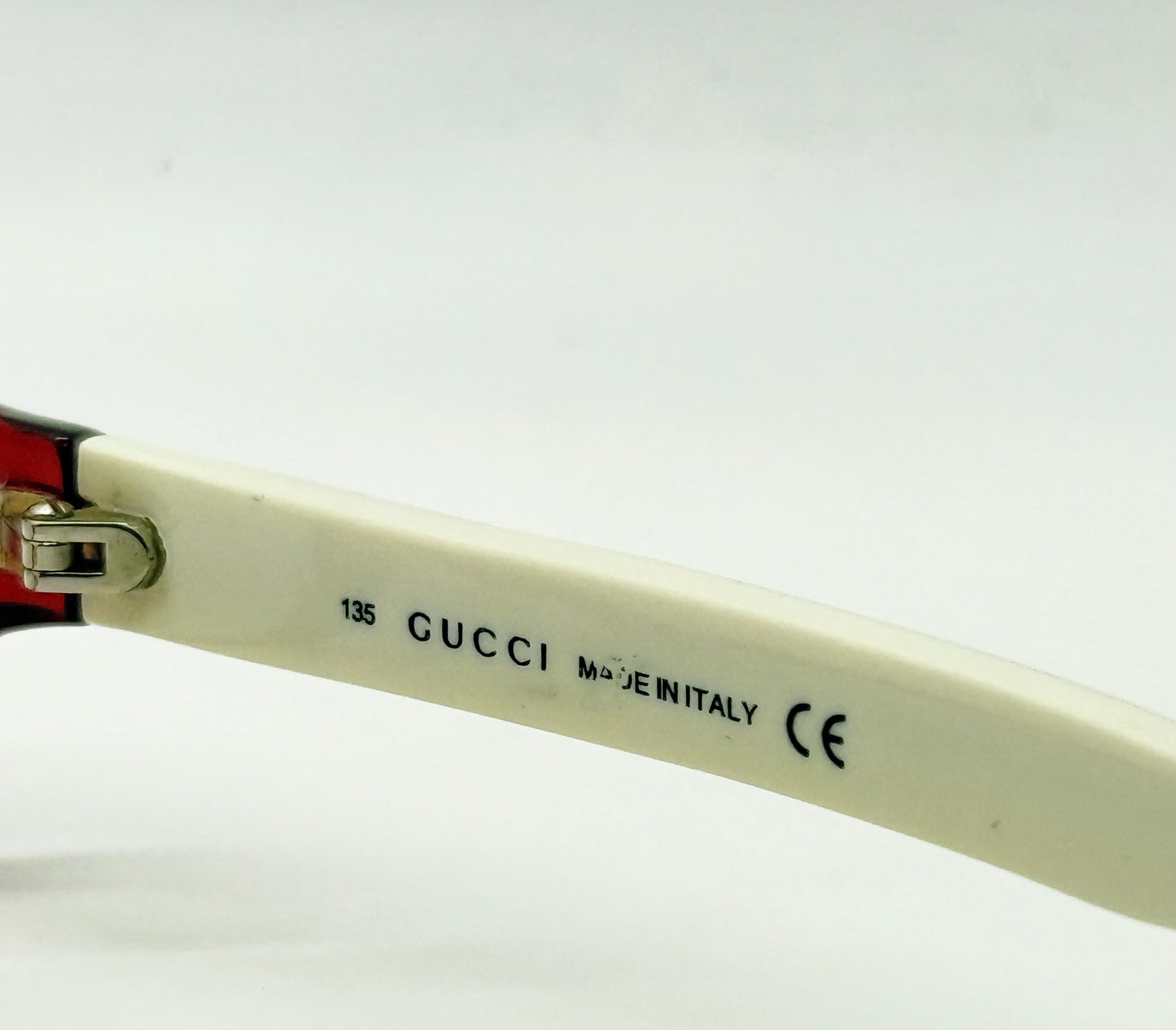 Gucci Gg 2568 Pr6 Red & Ivory Rectangular Eyeglasses-Vintage|Deadstock-Italy