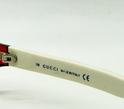 Gucci Gg 2568 Pr6 Red & Ivory Rectangular Eyeglasses-Vintage|Deadstock-Italy