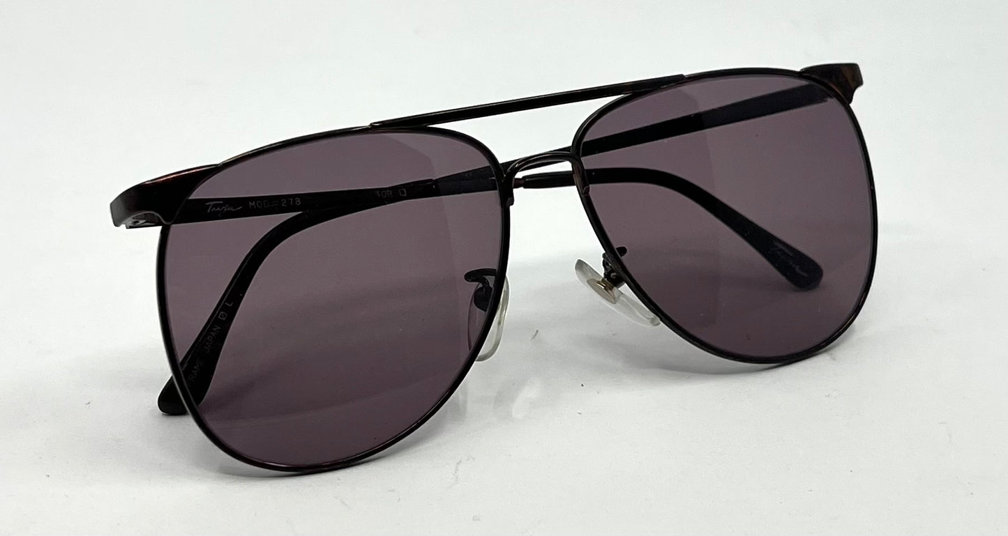 Tura MOD 278 Vintage Bronze Metal Sunglasses-New Rose Smoke Custom Lenses