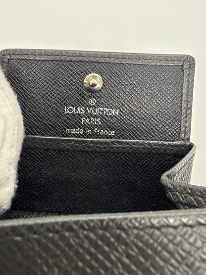 Louis Vuitton Taiga Coin Purse Black Snap VINTAGE Wallet-France