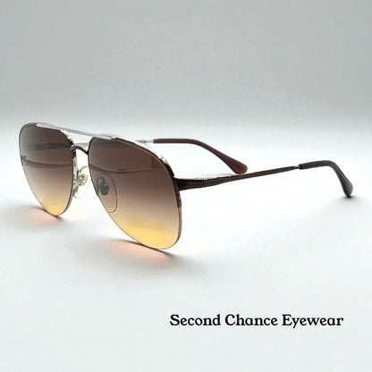 Marchon Marcolin 908/H2 Half-Rim Sunglasses w/New Custom Tobacco Gradient Tinted Lenses