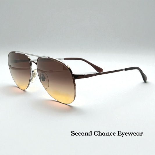 Marchon Marcolin 908/H2 Half-Rim Sunglasses w/New Custom Tobacco Gradient Tinted Lenses