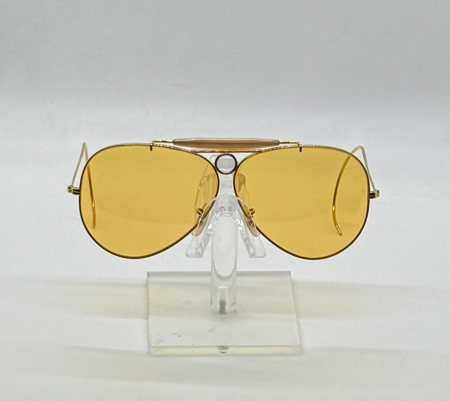 B&L Ray-Ban Shooter Arista Gold 62-8 Ambermatic USA Vintage Sunglasses Case