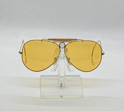 B&L Ray-Ban Shooter Arista Gold 62-8 Ambermatic USA Vintage Sunglasses Case