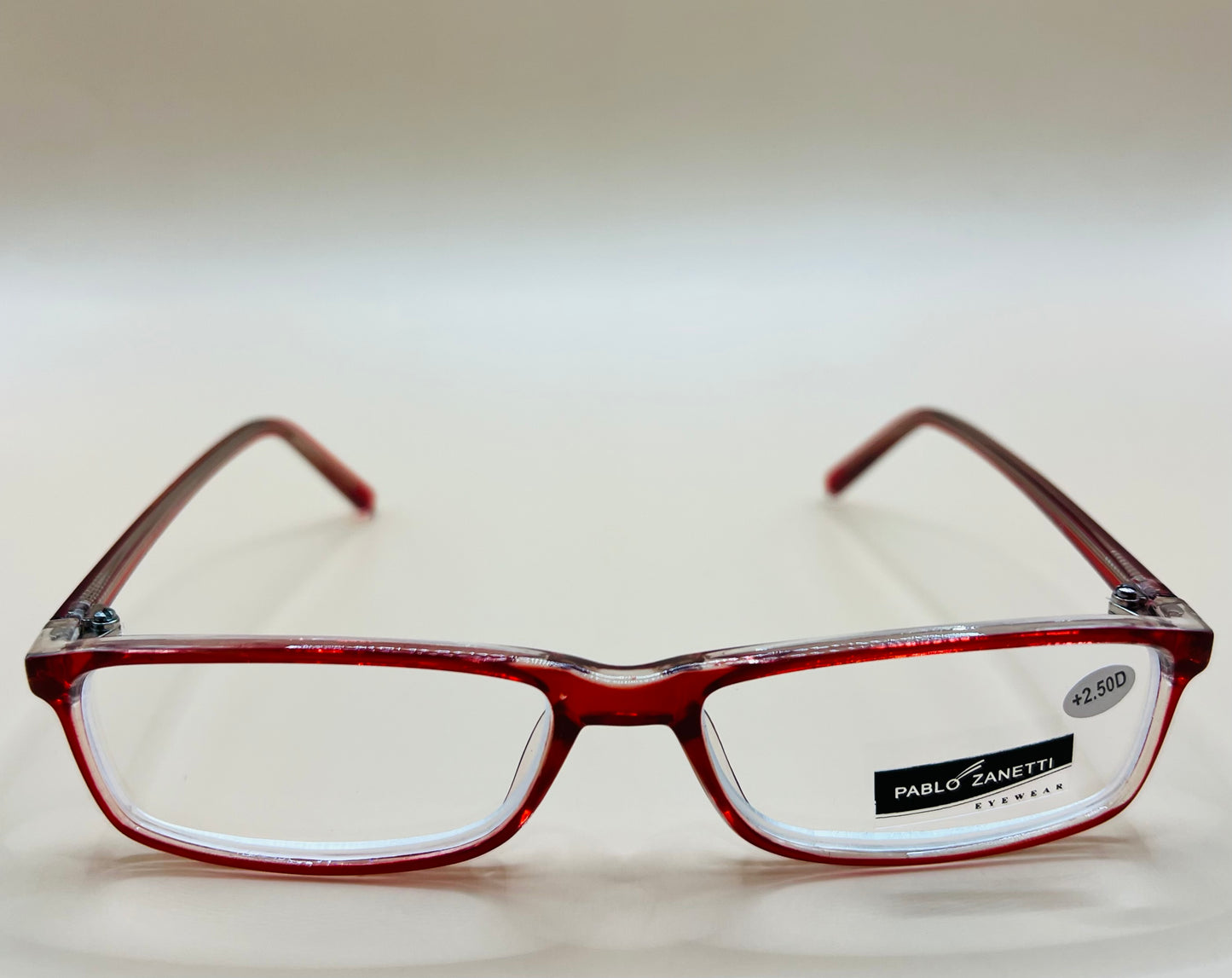 PABLO ZANETTI  GEOMETRIC NARROW READERS.  COMES IN THREE VIBRANT COLORS & VARIOUS MAGNIFICATION