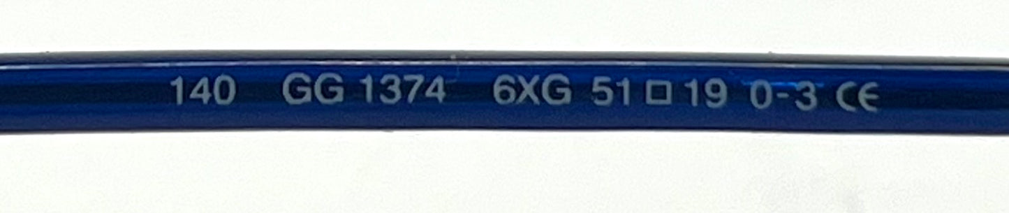 Gucci GG1374 6VE Y2K VINTAGE Oval Sunglasses-New Solid VIOLET/BLUE Custom Lenses