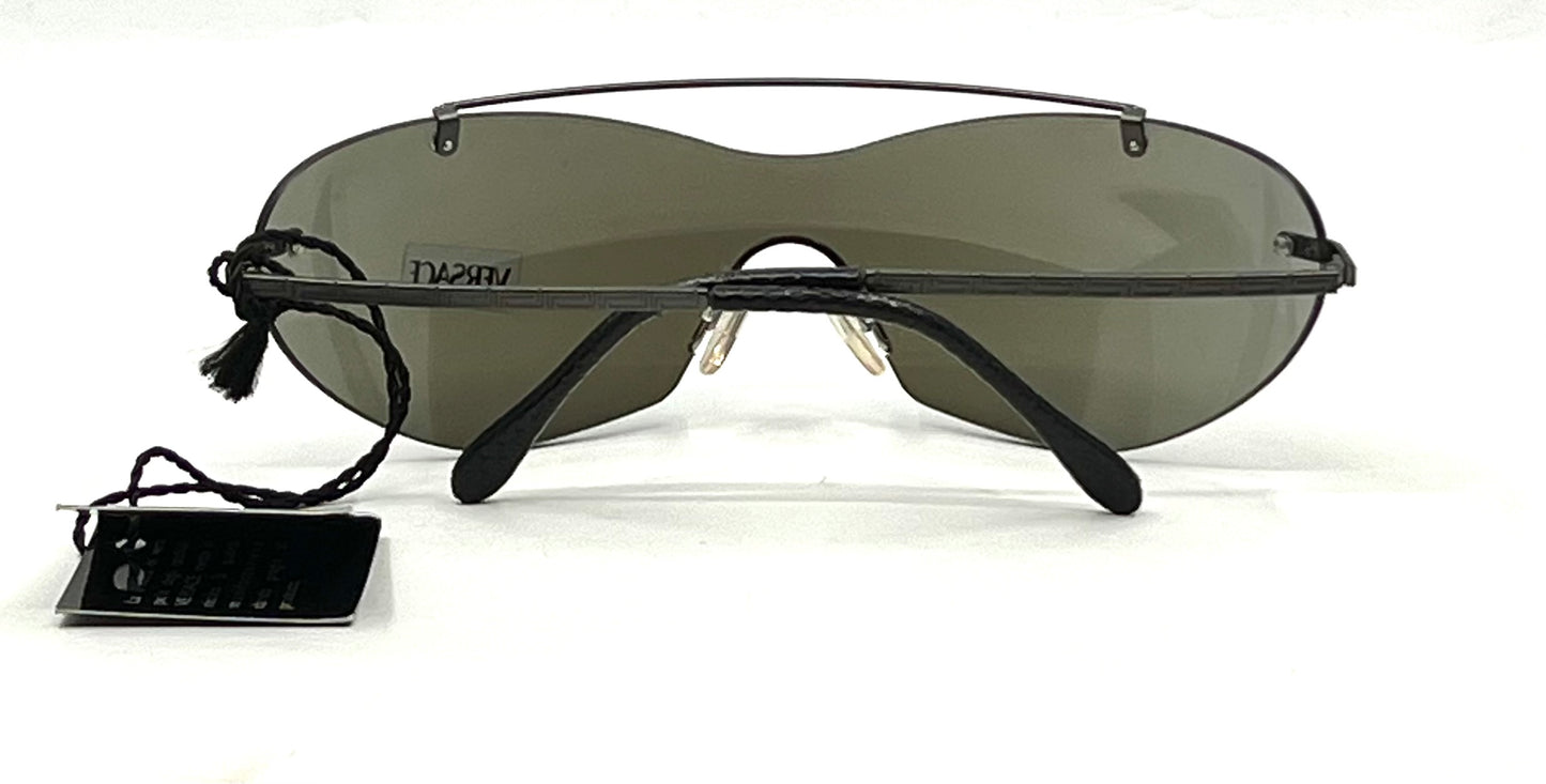 Versace S82/P 94M/189 Blue Mirror Shield Sunglasses-UNWORN VINTAGE-Italy