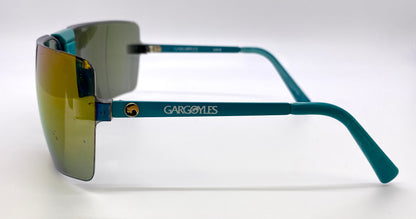 Rare Vintage GARGOYLES-Second Generation Sunglasses w/ Turquoise Nose Piece & Multi-Color Gold Mirrored Lenses