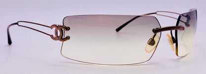 AUTHENTIC CHANEL CH4047 c.1708G 62MM RIMLESS SUNGLASSES-ITALY-AUTHENTIC