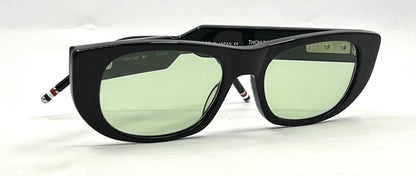 Thom Browne TBX417-53-01 Black Sunglasses-New Day/Night Green Custom Lenses-Unworn