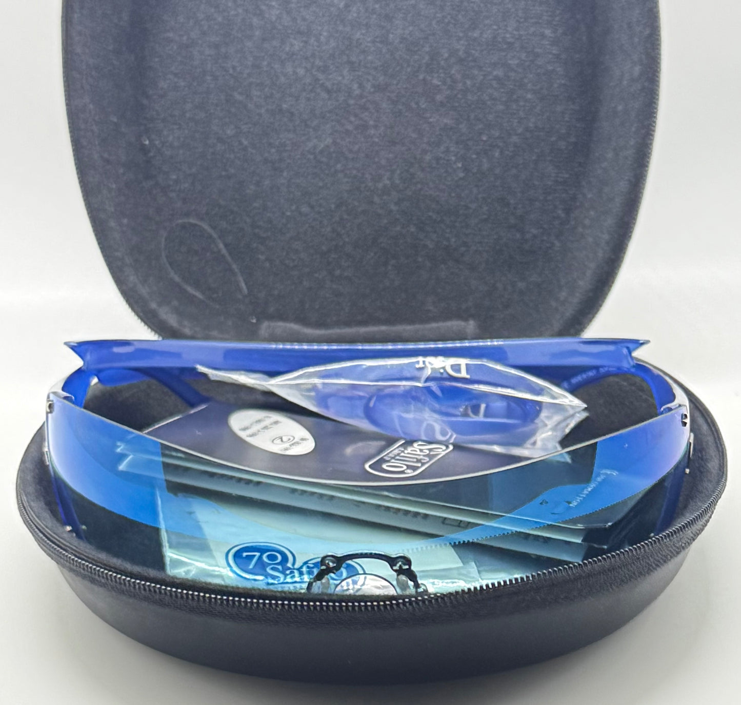 Christian Dior Golf W08 Blue Shield Sunglasses Italy Safilo Y2K Full Kit