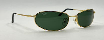 Ray-Ban RB8020 ORBS 001 Gold Oval Sunglasses-Green G-15 Glass-59mm-Italy