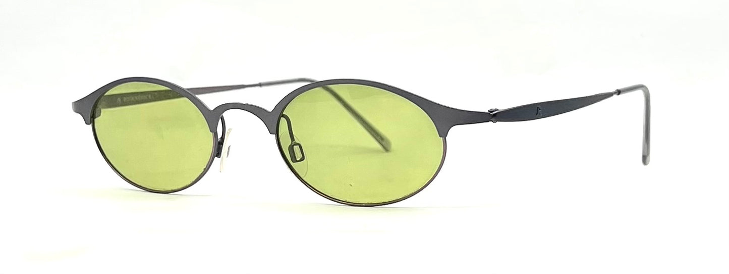 Rodenstock R4241-Y2K Vintage Oval Sunglasses-New Custom Bottle Green Tinted Lenses