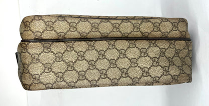 Gucci GG Monogram Canvas Double Zip Crossbody Messenger Bag Authentic