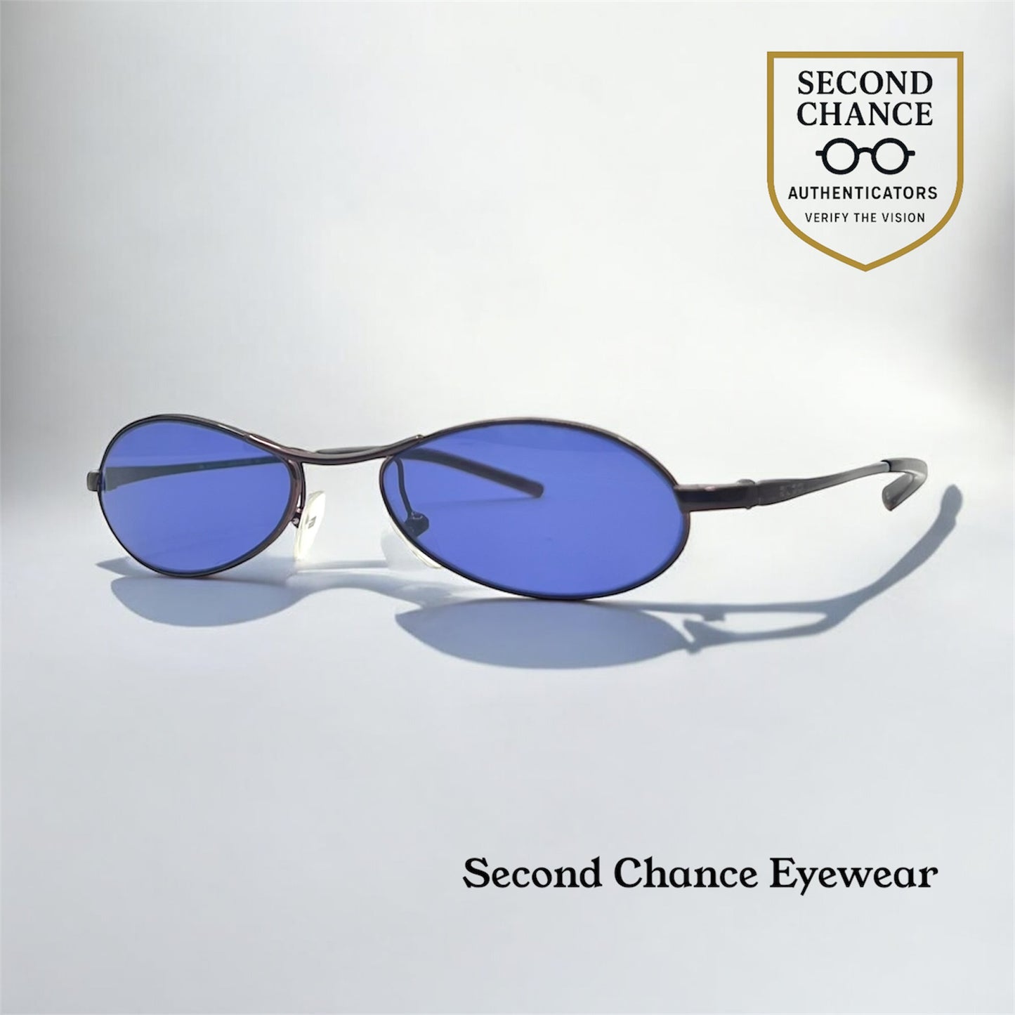 GUCCI GG 2578 625-Y2K Vintage Oval Sunglasses-New Solid BlueCustom Lenses