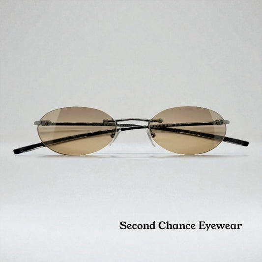 Gucci Gg1714|S 6Lb6P Rimless Oval Sunglasses 51-19-135 Deadstock Y2K Vintage