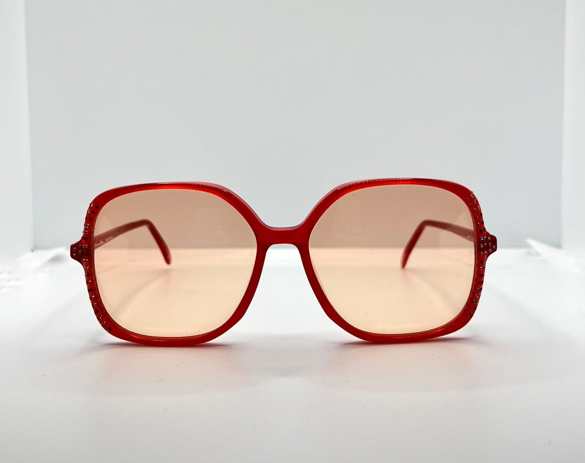 Anglo American Eyewear MOD. 11560X 20 – Red Oversized Sunglasses-Deadstock – All Original – Made in England