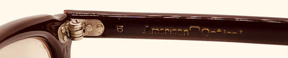 American Optical Vintage Hinge Wellington Chocolate Brown Zero Tint Eyeglasses