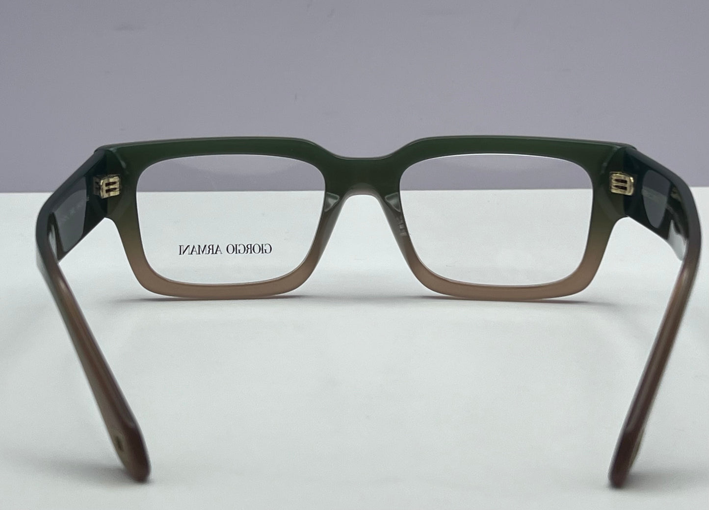 Brand New-Y2K Giorgio Armani Mens Thick Acetate Eyeglass Frames-Green/Brown Gradient