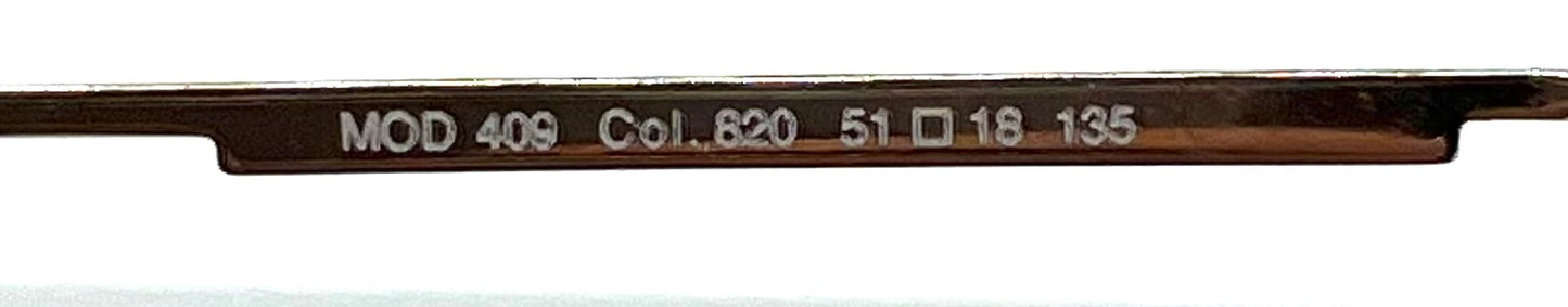 CAZAL 409 Col. 820 Vintage Eyeglasses-Made in Germany-Unworn/Deadstock-51mm
