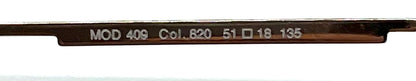 CAZAL 409 Col. 820 Vintage Eyeglasses-Made in Germany-Unworn/Deadstock-51mm