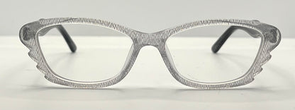 Menizzi MA3026 COL.01 Eyeglasses – Clear Textured / Black Temples – 50mm