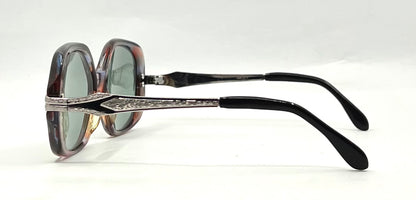 MARCOLIN AMBRA VINTAGE Oversized Sunglasses-New Solid Green Custom Lenses-Italy