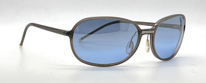 CHANEL 5040-H Smoky Brown Blue Lens Pearl Tip Sunglasses UNWORN Made in Italy