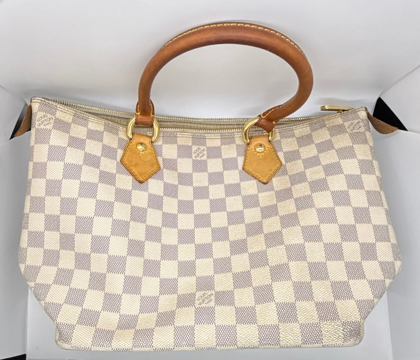 Louis Vuitton Saleya PM Damier Azur Tote Bag Gold Hardware