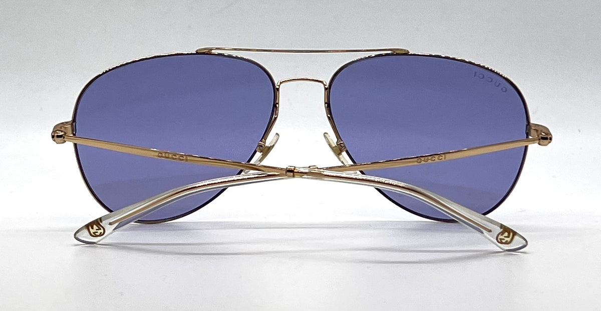 Gucci GG 2245/S DDB35 Gold Lilac Mirror Aviator Sunglasses-Unworn-Full Kit-Italy