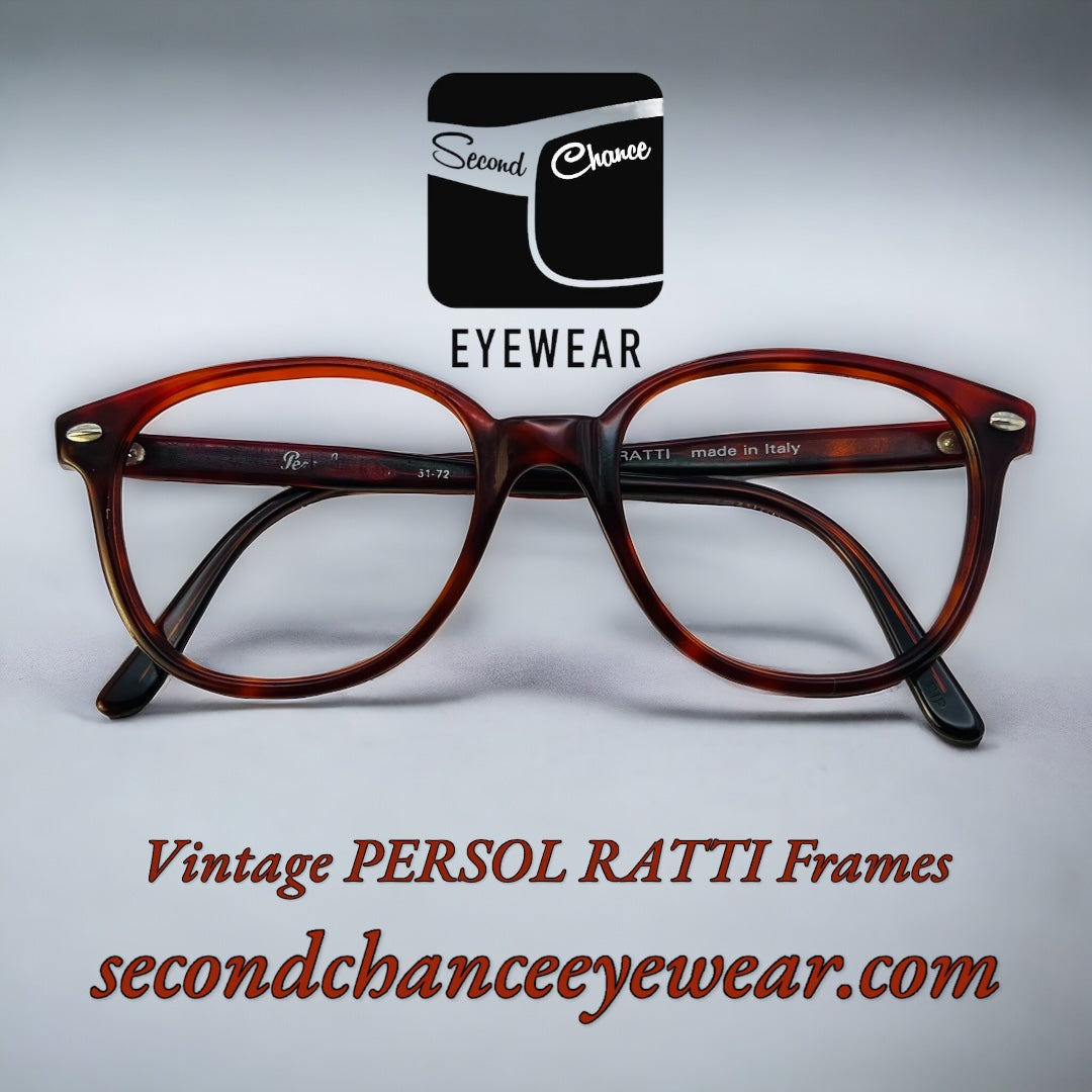 VINTAGE 80’s RARE PERSOL RATTI P 51/72 Eyeglass Frame - Handmade In Italy