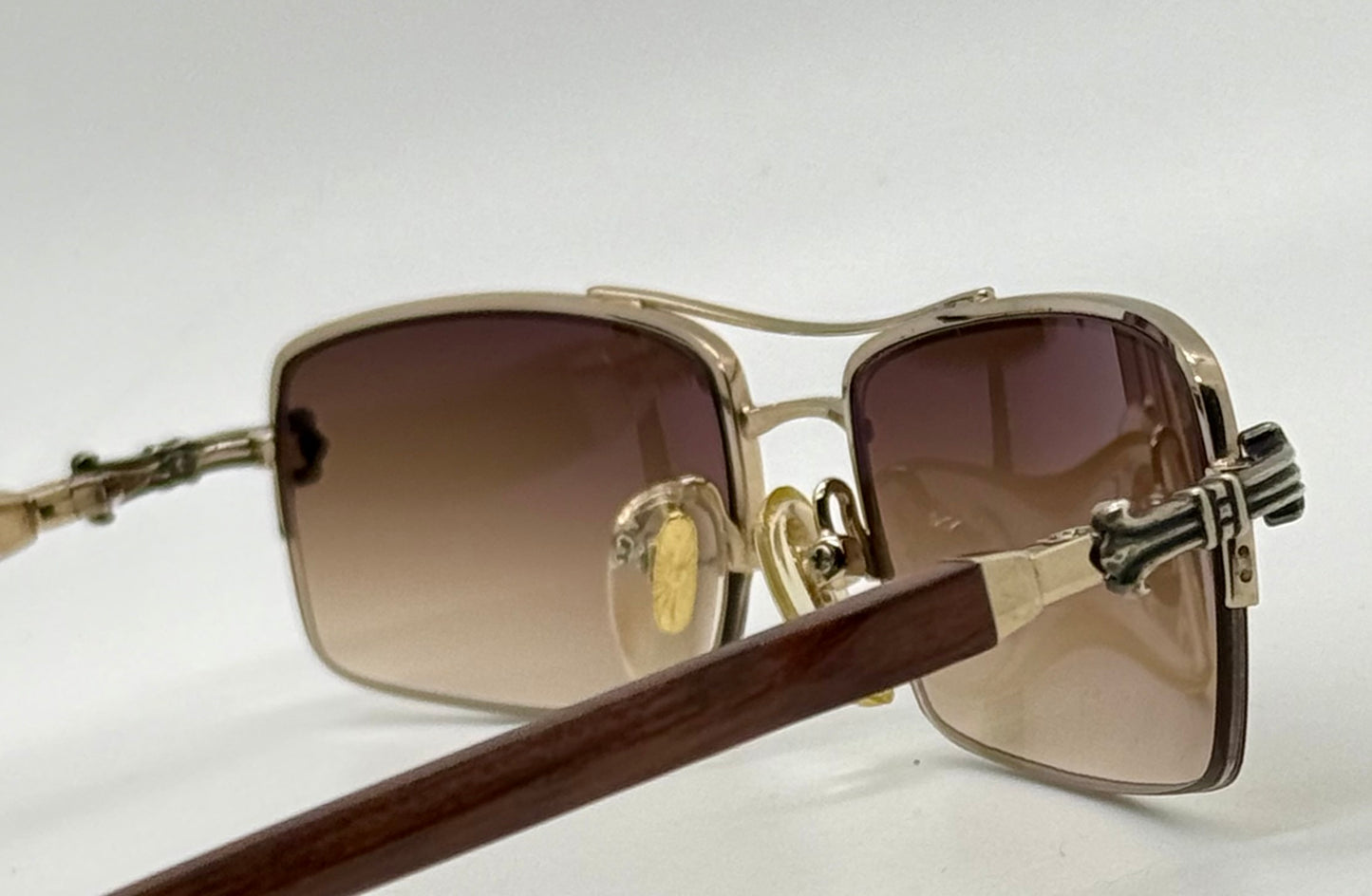 Chrome Hearts TOPPS
-Wood Temple-VINTAGE Rimless Sunglasses-Unworn Full Kit-Japan